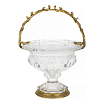 Чаша из прозрачного стекла на ножке с бронзовой ручкой в виде ветки Eden Garden варинант исполнения - 1 | Loft Concept в Нижнем Новгороде