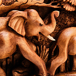 Панно из дерева слоны Panel With Animals варинант исполнения - 3 | Loft Concept в Нижнем Новгороде