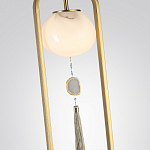 Торшер с шарообразным плафоном из белого стекла с подвеской из камня и длинной кисточкой Agatelle варинант исполнения - 4 | Loft Concept в Нижнем Новгороде
