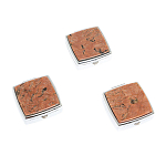 Таблетница карманная квадратная с 2-мя отделениями с зеркалом и накладкой из натурального камня Пегматит Silver Stone Pillboxes варинант исполнения - 4 | Loft Concept в Нижнем Новгороде