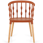 Пластиковый стул на ножках из массива бука Ferret Spiral Brown варинант исполнения - 2 | Loft Concept в Нижнем Новгороде