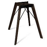 Стол обеденный с серой овальной столешницей из керамики на четырех деревянных ножках Gray Ceramics варинант исполнения - 5 | Loft Concept в Нижнем Новгороде