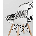 Пластиковый стул на ножках из массива бука Eames Черно-Белый Пэчворк варинант исполнения - 3 | Loft Concept в Нижнем Новгороде