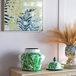 Ваза с зелёными листьями и крышкой Vase Green Leaves варинант исполнения - 4 | Loft Concept в Нижнем Новгороде