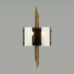 Бра с изогнутым плафоном на бронзовом основании с вертикальным декором из металлических трубок Sohne варинант исполнения - 3 | Loft Concept в Нижнем Новгороде