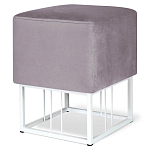 Пуф квадратный фиолетовый велюр на белом металлическом основании Celeste Purple варинант исполнения - 1 | Loft Concept в Нижнем Новгороде