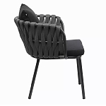 Стул мягкий с декором в виде плетеных лент на спинке и подлокотниках Semicircular Chair Decorated with Ribbons варинант исполнения - 9 | Loft Concept в Нижнем Новгороде