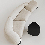 Диван Cannes трехместный с обивкой букле молочного цвета варинант исполнения - 1 | Loft Concept в Нижнем Новгороде