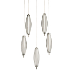 Люстра круглая каскадня с 5-ю плафонами из металлической сетки Mesh Lampshade Lighting варинант исполнения - 1 | Loft Concept в Нижнем Новгороде