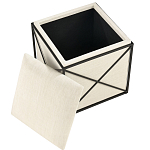 Пуф бежевый с черной металлической рамой Beige Pouf варинант исполнения - 1 | Loft Concept в Нижнем Новгороде