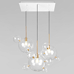Люстра подвесная 3 лампы с прозрачными стеклянными шарами и золотыми деталями Giopato & Coombes варинант исполнения - 1 | Loft Concept в Нижнем Новгороде