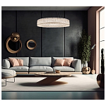 Люстра подвесная круглая из прозрачного хрусталя с корпусом из металла цвета хром Selfsufficient варинант исполнения - 7 | Loft Concept в Нижнем Новгороде