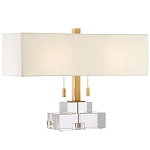 Настольная лампа прямоугольная на прозрачном основании Charm and Luxury варинант исполнения - 2 | Loft Concept в Нижнем Новгороде