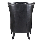 Кресло из натуральной кожи на 4-х деревянных ножках из массива бука Daniel Leather Armchair black варинант исполнения - 3 | Loft Concept в Нижнем Новгороде