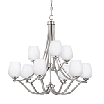 Люстра двухъярусная с белыми матовыми стеклянными плафонами в форме винных бокалов Feiss варинант исполнения - 1 | Loft Concept в Нижнем Новгороде