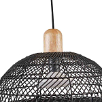 Подвесной светильник с округлым абажуром из черного ротанга Wicker Furniture варинант исполнения - 4 | Loft Concept в Нижнем Новгороде