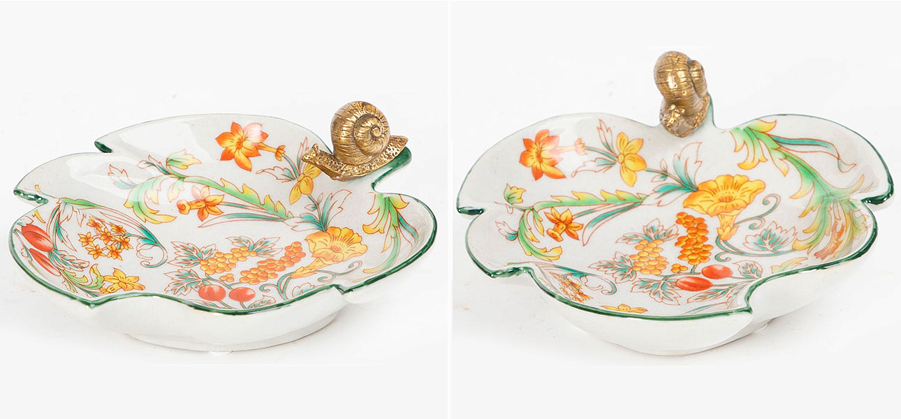 Пепельница фарфоровая с бронзовой улиткой Snail Пепельница фарфоровая с бронзовой улиткой Snail - Loft-Concept в Нижнем Новгороде