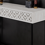 Консоль напольная пыльного белого цвета с выдвижным ящиком с резным орнаментом HEATON CONSOLE OAK варинант исполнения - 4 | Loft Concept в Нижнем Новгороде