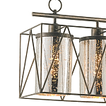 Люстра прямоугольная с 5-ю плафонами из стекла с узором Translucent Pattern варинант исполнения - 1 | Loft Concept в Нижнем Новгороде