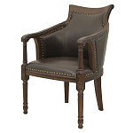 Кресло кожаное на 4-х деревянных ножках из массива березы Ethan Armchair brown варинант исполнения - 3 | Loft Concept в Нижнем Новгороде