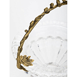 Чаша из прозрачного стекла на ножке с бронзовой ручкой в виде ветки Eden Garden варинант исполнения - 5 | Loft Concept в Нижнем Новгороде