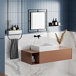 Настенное зеркало квадратной формы в черной металлической раме CORNER MIRROR BLACK варинант исполнения - 2 | Loft Concept в Нижнем Новгороде