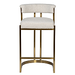 Стул барный букле бежевый с каркасом цвета матовое золото Tactility варинант исполнения - 1 | Loft Concept в Нижнем Новгороде