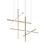 Люстра с 6-ю  пересекающимися цилиндрическими плафонами на тонких тросах Trumpet tube варинант исполнения - 1 | Loft Concept в Нижнем Новгороде