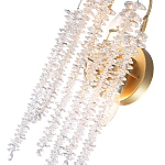 Бра с хрустальными прозрачными подвесками и круглым основанием золотого цвета FAIRYTREE Light варинант исполнения - 2 | Loft Concept в Нижнем Новгороде