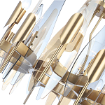 Люстра с вертикальными стеклянными элементами и металлическим каркасом цвета Латунь Vertical Glass варинант исполнения - 3 | Loft Concept в Нижнем Новгороде