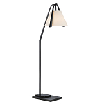 Торшер с черным каркасом и белым тканевым абажуром в форме конуса Stylish Solution варинант исполнения - 1 | Loft Concept в Нижнем Новгороде