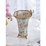 Ваза голубого цвета из фарфора с цветочным рисунком и бронзовой стрекозой Blue Garden варинант исполнения - 7 | Loft Concept в Нижнем Новгороде