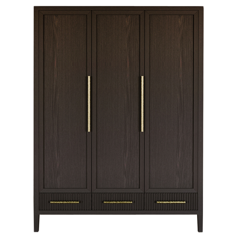 Большой Шкаф Primo Темный орех с 3 дверьми и 3 выдвижными ящиками Темный дуб Золотой в Нижнем Новгороде | Loft Concept 