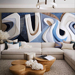 Арт-объект ручной работы Blue Abstraction из 4-х панелей варинант исполнения - 1 | Loft Concept в Нижнем Новгороде