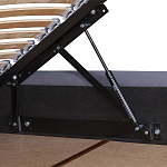 Кровать двуспальная серая с основанием из массива дерева с мягким изголовьем Velour Beds варинант исполнения - 3 | Loft Concept в Нижнем Новгороде