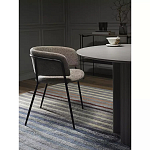 Стул полукруглый с каркасом из металла и мягким сиденьем и спинкой Soft Chenille варинант исполнения - 5 | Loft Concept в Нижнем Новгороде