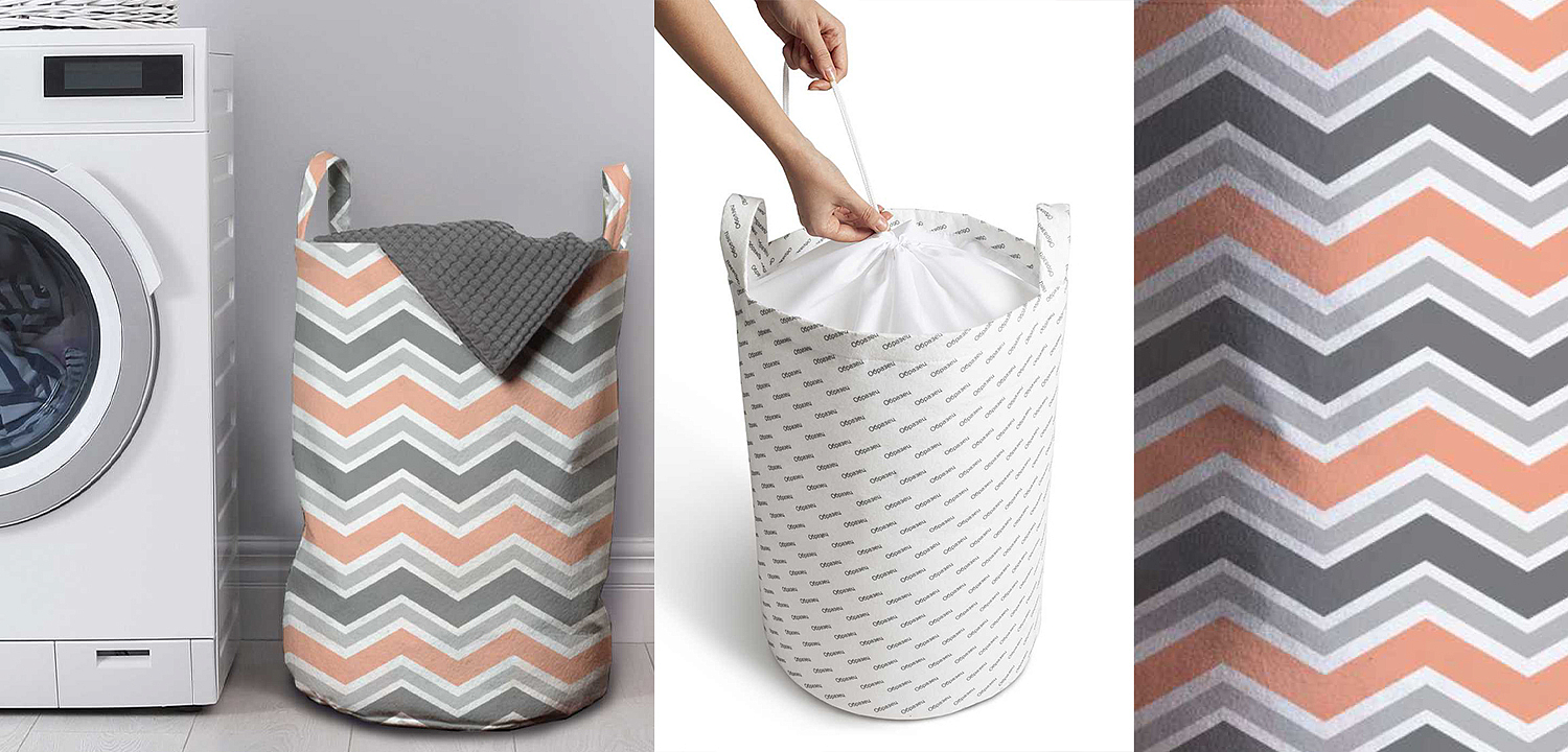 Корзина Gray Chevron Basket Корзина Gray Chevron Basket - Loft-Concept в Нижнем Новгороде
