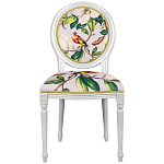 Стул светло-серый из натурального бука с изображением птицы в саду Blooming Colored Birds варинант исполнения - 1 | Loft Concept в Нижнем Новгороде