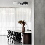 Потолочный светильник с 2-мя цилиндрическими абажурами серого и черного цвета Urban Dome варинант исполнения - 7 | Loft Concept в Нижнем Новгороде