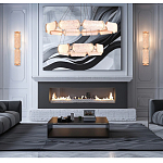 Люстра с 2-мя кольцами с текстурным природным рисунком IceFlame варинант исполнения - 6 | Loft Concept в Нижнем Новгороде